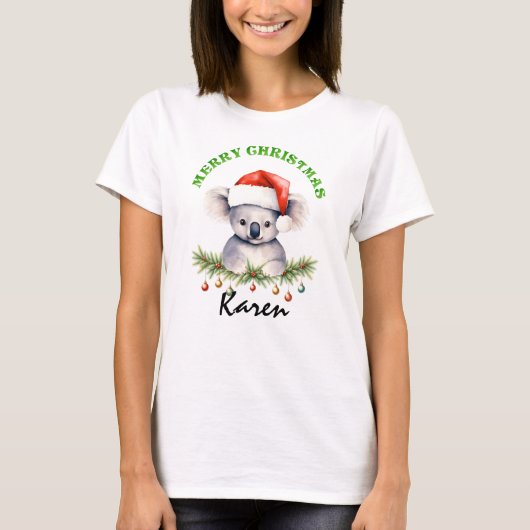 Christmas Oz Animals Koala Matching Women's Tシャツ (正面)