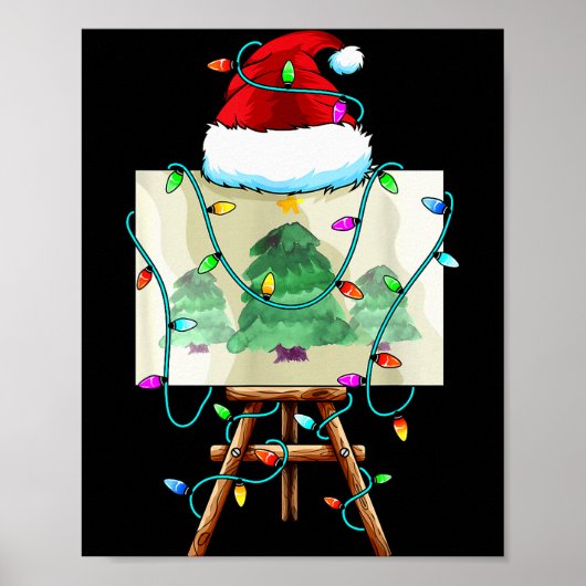 Christmas Painter Design _ Santa Xmas Paint Artist ポスター (正面)