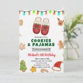 Christmas pajama and cookie decorating invitation 招待状 (スタンド正面)