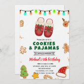 Christmas pajama and cookie decorating invitation 招待状 (正面/裏面)