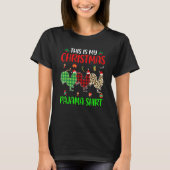 Christmas Pajama Chicken  Animals Xmas Tree Lights Tシャツ (正面)