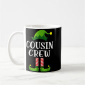 Christmas Pajama Cousin Crew Funny Elf Matching Pa コーヒーマグカップ (左)