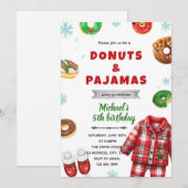 Christmas pajama donut Invitation 招待状 (正面/裏面)