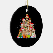Christmas Pajama Golden Retriever Tree Xmas Gift D セラミックオーナメント (右)