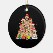 Christmas Pajama Golden Retriever Tree Xmas Gift D セラミックオーナメント (左)