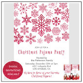 Christmas Pajama Party Chic Illustration Snowflake 招待状
