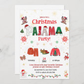 christmas pajama Party Invite for kids  招待状 (正面/裏面)