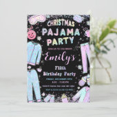 Christmas pajama party pj party invite kids  招待状 (スタンド正面)