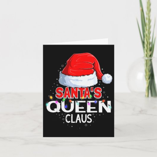 Christmas Pajama Santa's Queen Claus Matching  カード (正面)
