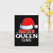 Christmas Pajama Santa's Queen Claus Matching  カード (黄色い花)