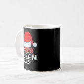 Christmas Pajama Santa's Queen Claus Matching  コーヒーマグカップ (正面左)