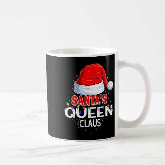 Christmas Pajama Santa's Queen Claus Matching  コーヒーマグカップ (右)