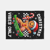 Christmas Pajamas Funny Gingerbread Ginger Christm フリースブランケット (正面(横))