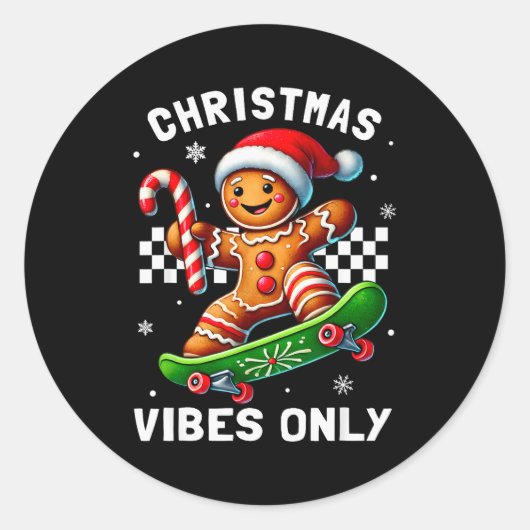 Christmas Pajamas Funny Gingerbread Ginger Christm ラウンドシール (正面)