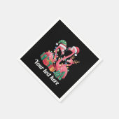 Christmas Palm Flamingo Personalized Xmas Lights  スタンダードカクテルナプキン (角)
