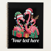 Christmas Palm Flamingo Personalized Xmas Lights  プランナー手帳 (正面)