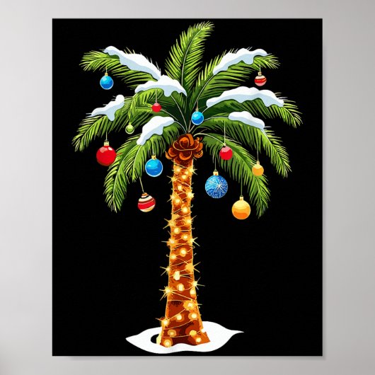 Christmas Palm Tree Hawaiian Trocal Xmas  ポスター (正面)