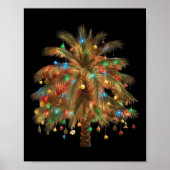 Christmas Palm Tree Light Hawaiian Trocal Xmas  ポスター (正面)