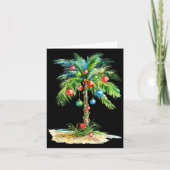 Christmas Palm Tree Light Hawaiian Trocal Xmas Men カード (正面)