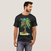 Christmas Palm Tree Light Hawaiian Trocal Xmas Men Tシャツ (正面フル)