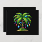 Christmas Palm Tree Light Hawaiian Tropical New Ye エンクロージャーカード (正面/裏面)