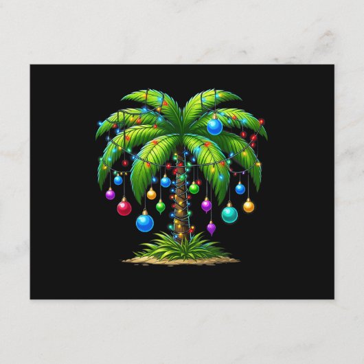 Christmas Palm Tree Light Hawaiian Tropical New Ye エンクロージャーカード (正面)
