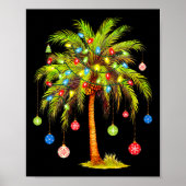 Christmas Palm Tree Light Hawaiian Tropical Xmas  ポスター (正面)