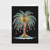 Christmas Palm Tree Light Hawaiian Tropical Xmas 2 カード (正面)