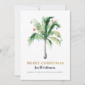 Christmas Palm Tree Script Modern シーズンカード (正面)