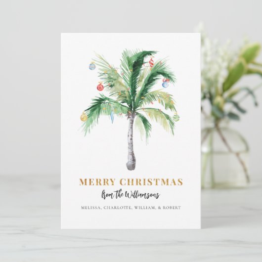 Christmas Palm Tree Script Modern シーズンカード (スタンド正面)