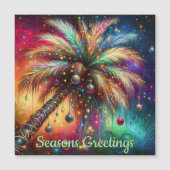 Christmas Palm Tree Tropical Beach Magnetic Card (正面)