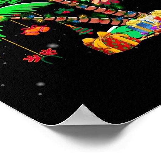 Christmas Palm Tree Tropical Xmas Coconut Lights ポスター (角)