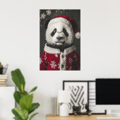 Christmas Panda Art Print, Funny Holiday ポスター (ホームオフィス)