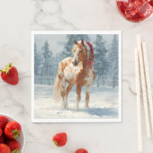 Christmas Paper Napkin/Beautiful Appalossa Horse スタンダードランチョンナプキン (インサイチュ)