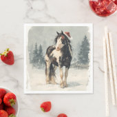 Christmas Paper Napkin / Beautiful Paint Horse スタンダードランチョンナプキン (インサイチュ)