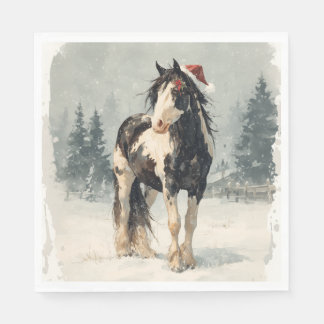 Christmas Paper Napkin / Beautiful Paint Horse  スタンダードランチョンナプキン