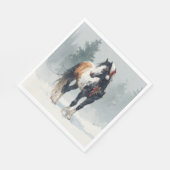 Christmas Paper Napkin / Beautiful Paint Horse  スタンダードランチョンナプキン (角)