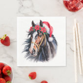 Christmas Paper Napkin / beautiful Paint horse スタンダードランチョンナプキン (インサイチュ)