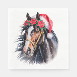 Christmas Paper Napkin / beautiful Paint horse スタンダードランチョンナプキン