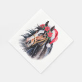 Christmas Paper Napkin / beautiful Paint horse スタンダードランチョンナプキン (角)