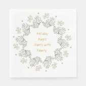 Christmas Paper Napkin with Classic Festive Motifs スタンダードランチョンナプキン (正面)