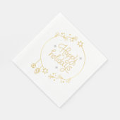 Christmas Paper Napkin with Festive Stars & Snowfl スタンダードランチョンナプキン (角)