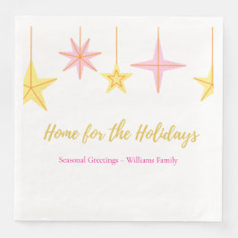 Christmas Paper Napkin with Holiday Motifs
