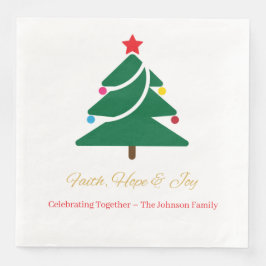 Christmas Paper Napkin with Holiday Motifs