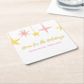 Christmas Paper Napkin with Holiday Motifs スクエアペーパーコースター (アングル)