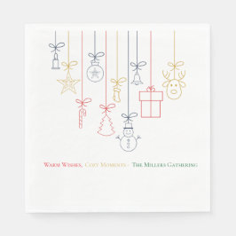 Christmas Paper Napkin with Jewel Tones & Metallic スタンダードランチョンナプキン