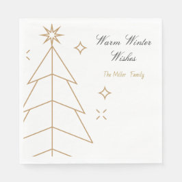 Christmas Paper Napkin with Minimalist Trees  スタンダードランチョンナプキン
