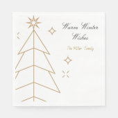 Christmas Paper Napkin with Minimalist Trees & Sno スタンダードランチョンナプキン (正面)