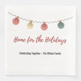 Christmas Paper Napkin with Playful Holiday Icons