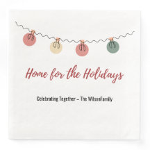 Christmas Paper Napkin with Playful Holiday Icons